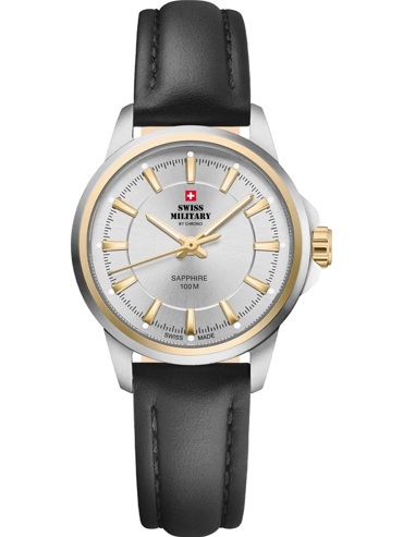 Swiss Military by Chrono Classic Ρολόι Μπαταρίας με Μαύρο Δερμάτινο Λουράκι SM34105.11